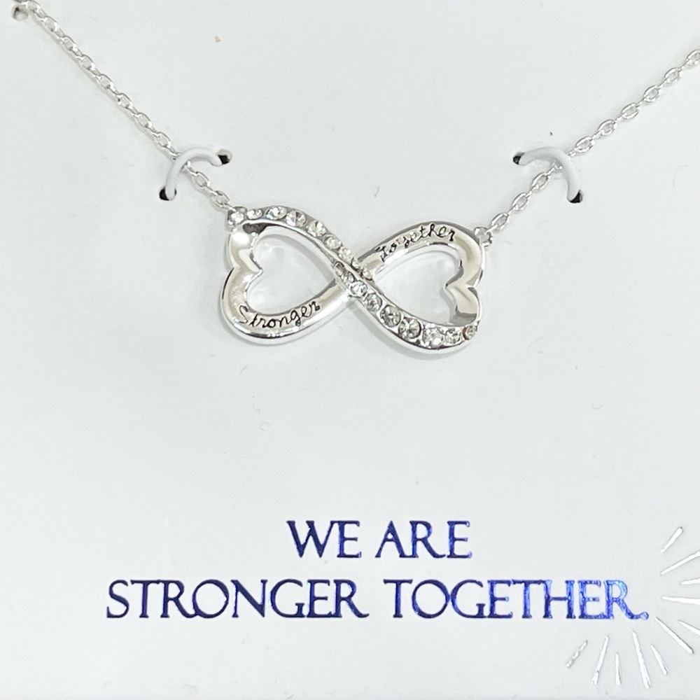 Stronger together, genuine crystal silver necklace gold plated necklace earrings - Picture 5 of 5